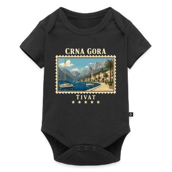 Montenegro Tivat Vintage Reisemarke - Baby Premium Kurzarmbody - Schwarz - Vorne