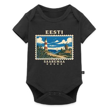 Estland Saaremaa Vintage Reisemarke - Baby Premium Kurzarmbody - Schwarz - Vorne