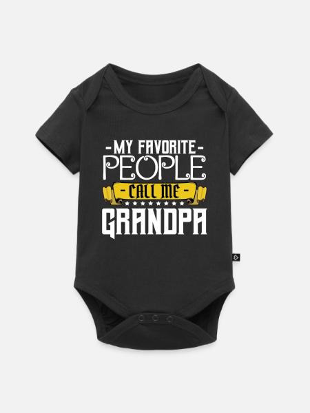 Call Me Grandpa Banner - Baby Premium Kurzarmbody - Schwarz