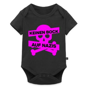 KEINEN BOCK AUF NAZIS, NO NZS, NO AFD, PINK SKULL - Baby Premium Kurzarmbody - Schwarz - Vorne