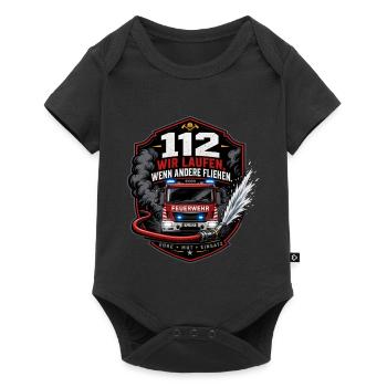 Feuerwehr - Baby Premium Kurzarmbody - Schwarz - Vorne