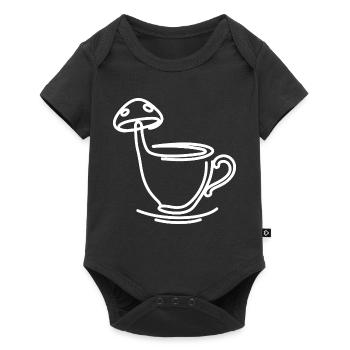 Champignon thé café - Body à manches courtes Premium Bébé - noir - Devant