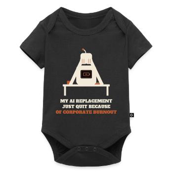 Lustiges KI-Ersatz-T-Shirt für Unternehmens-Burnout - Baby Premium Kurzarmbody - Schwarz - Vorne