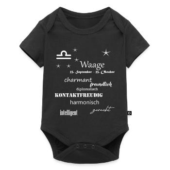 Waage_Sternzeichen - Baby Premium Kurzarmbody - Schwarz - Vorne