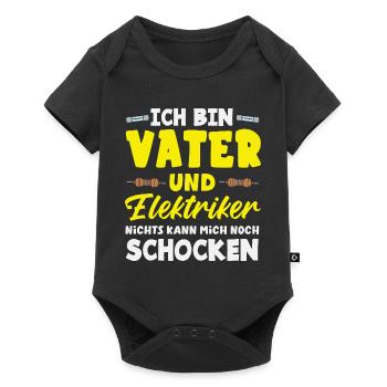 Vater Und Elektriker Spruch - Baby Premium Kurzarmbody - Schwarz - Vorne