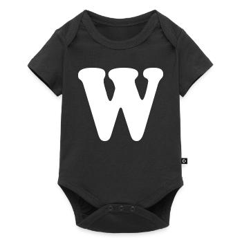 Großes W Stil-Print | Buchstabe W | W Logo - Baby Premium Kurzarmbody - Schwarz - Vorne