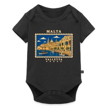 Malta Valletta Vintage Travel Brand - Baby Premium short-sleeve bodysuit - black - Front