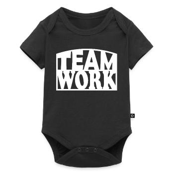 Teamwork Bold Stencil - Baby Premium short-sleeve bodysuit - black - Front