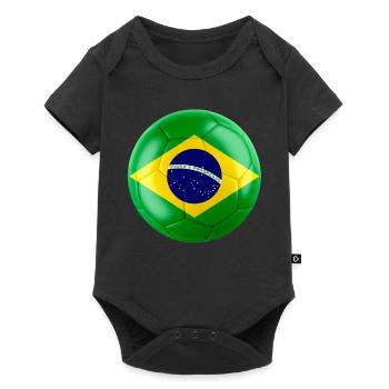 BRAZIL'S FLAG ON A FOOTBALL - Baby Premium short-sleeve bodysuit - black - Front