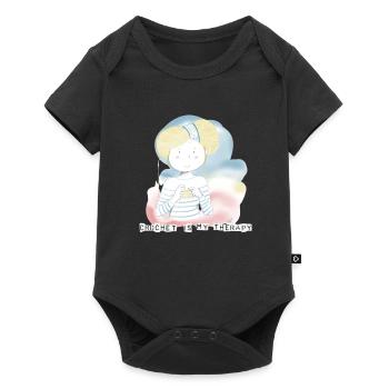 Häkeln ist meine Therapie - Baby Premium Kurzarmbody - Schwarz - Vorne
