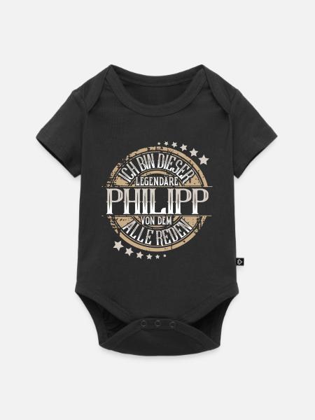 Philipp - Baby Premium Kurzarmbody - Schwarz