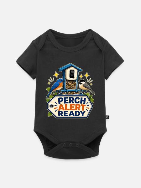 PERCH ALERT READY - Baby Premium Kurzarmbody - Schwarz