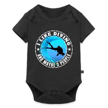 J’AIME PLONGER ET PEUT-ÊTRE TROIS PERSONNES - Body à manches courtes Premium Bébé - noir - Devant