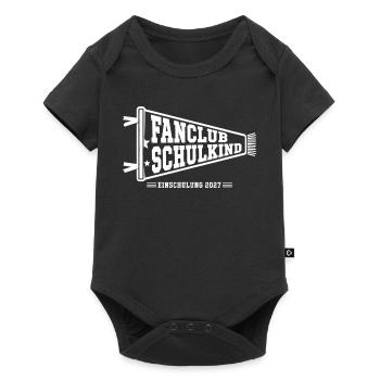 Fanclub Schulkind 2027 – Retro Wimpel Einschulung - Baby Premium Kurzarmbody - Schwarz - Vorne