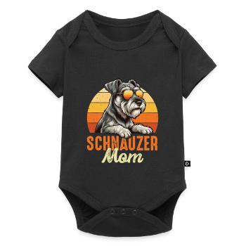 Schnauzer-Mama Miniatur-Standard-Riesenstolz - Baby Premium Kurzarmbody - Schwarz - Vorne
