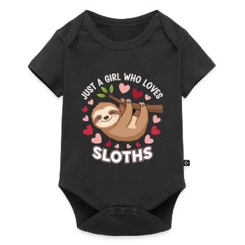 T-shirt Sloth Love pour filles - Body à manches courtes Premium Bébé - noir - Devant