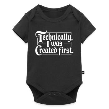 Techniquement, j’ai été créé en premier - Body à manches courtes Premium Bébé - noir - Devant