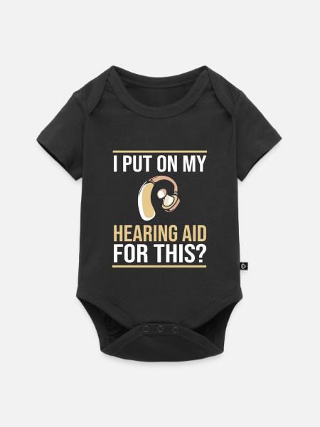Taub Taubheit Deaf Gebärdensprache - Baby Premium Kurzarmbody - Schwarz