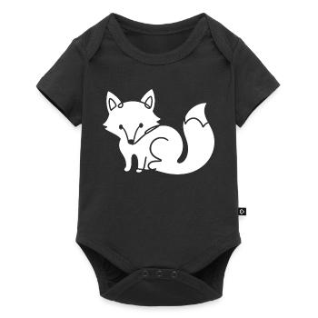 Silhouette de renard – Motif minimal d’animal de la forêt - Body à manches courtes Premium Bébé - noir - Devant