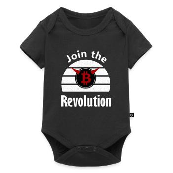 Bitcoin Revolution: Join the Movement - Baby Premium Kurzarmbody - Schwarz - Vorne