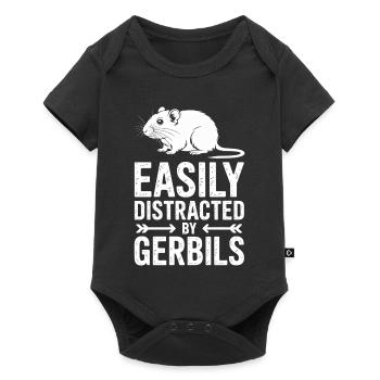 Mongolische Rennratte Sprüche Rennmaus Geschenk - Baby Premium Kurzarmbody - Schwarz - Vorne