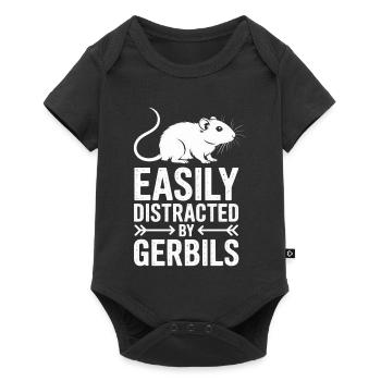 Mongolische Rennratte Sprüche Rennmaus Geschenk - Baby Premium Kurzarmbody - Schwarz - Vorne