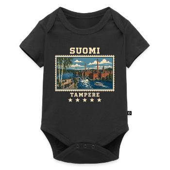 Finnland Tampere Vintage Reisemarke - Baby Premium Kurzarmbody - Schwarz - Vorne
