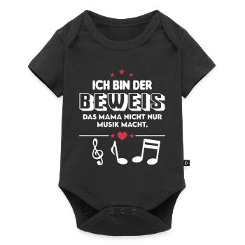 Beweis Mama Musik Music Noten Baby Säugling - Baby Premium Kurzarmbody - Schwarz - Vorne