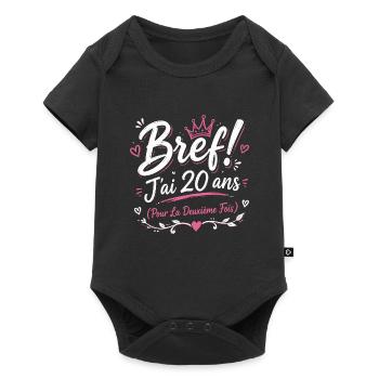 Femme cadeau d'anniversaire 40 ans - Body à manches courtes Premium Bébé - noir - Devant