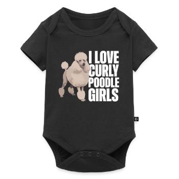 I Love Curly Poodle Girls Poodle Dog - Baby Premium short-sleeve bodysuit - black - Front