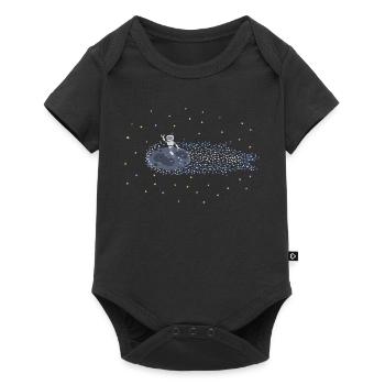 Roboter auf Meteoroid - Baby Premium Kurzarmbody - Schwarz - Vorne
