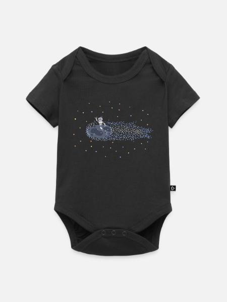 Roboter auf Meteoroid - Baby Premium Kurzarmbody - Schwarz