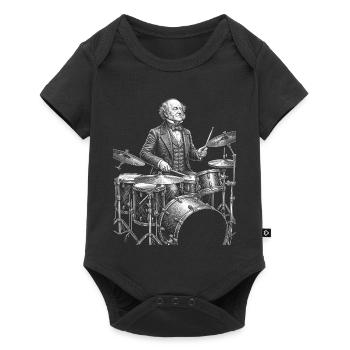 Martin Van Buren Trommler Skizze - Baby Premium Kurzarmbody - Schwarz - Vorne