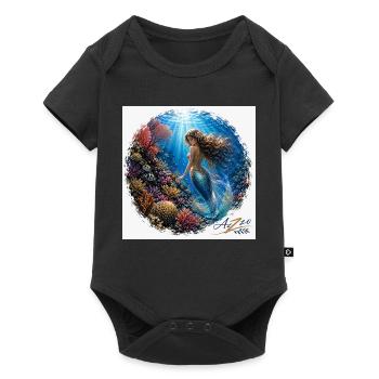 Unterwasser-Meerjungfrau im Riff - Baby Premium Kurzarmbody - Schwarz - Vorne