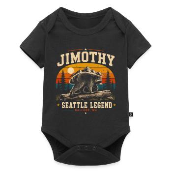 Vintage Waschbär Jimothy Vollmondsonnenuntergang - Baby Premium Kurzarmbody - Schwarz - Vorne