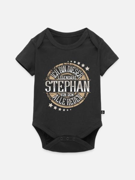 Stephan - Baby Premium Kurzarmbody - Schwarz