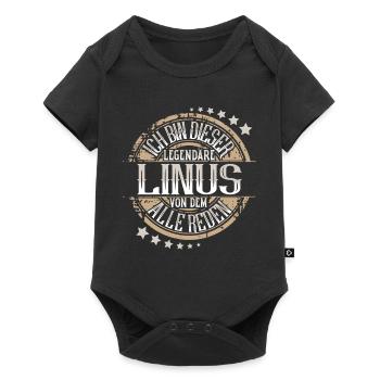 Linus - Baby Premium Kurzarmbody - Schwarz - Vorne