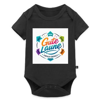 Gute Laune Kreis Farbig Positiv - Baby Premium Kurzarmbody - Schwarz - Vorne