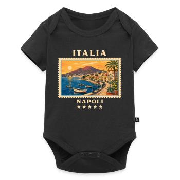 Italien Neapel Vintage Reisemarke - Baby Premium Kurzarmbody - Schwarz - Vorne