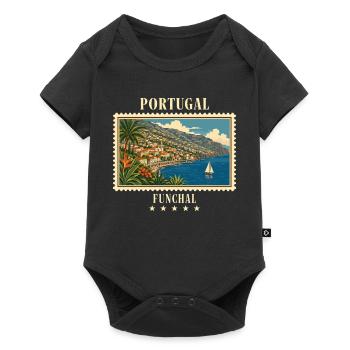 Portugal Funchal Vintage Travel Brand - Baby Premium short-sleeve bodysuit - black - Front
