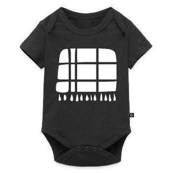 Wolldecke Handarbeit Geschenk - Baby Premium Kurzarmbody - Schwarz - Vorne