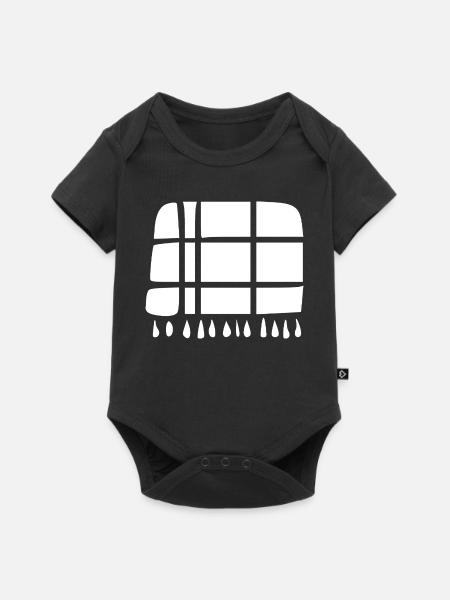 Wolldecke Handarbeit Geschenk - Baby Premium Kurzarmbody - Schwarz