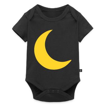 Mond Sichel Gelb - Baby Premium Kurzarmbody - Schwarz - Vorne