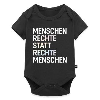 Menschenrechte statt rechte Menschen Spruch Demo - Baby Premium Kurzarmbody - Schwarz - Vorne
