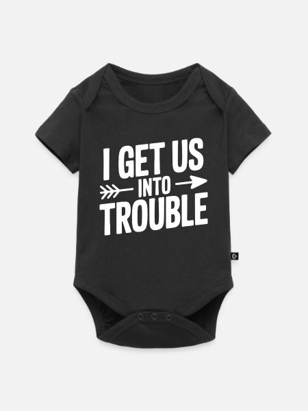 Ich bringe uns in Schwierigkeiten - Baby Premium Kurzarmbody - Schwarz