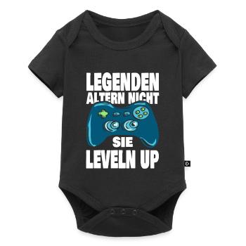Legenden Leveln Up - Baby Premium Kurzarmbody - Schwarz - Vorne