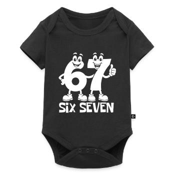 six seven | Zahlenduo 6 und 7 | Fröhliche Ziffern - Baby Premium Kurzarmbody - Schwarz - Vorne