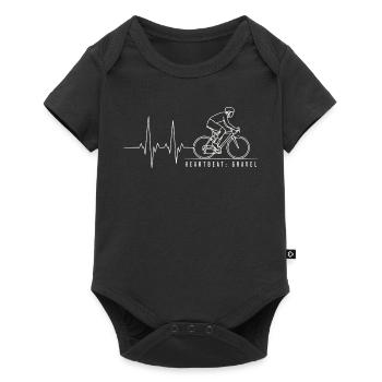 Heartbeat Gravel Bike - Baby Premium Kurzarmbody - Schwarz - Vorne