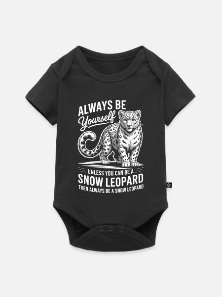 Schneeleopard Sprüche Süßes Schneeleopard Geschenk - Baby Premium Kurzarmbody - Schwarz