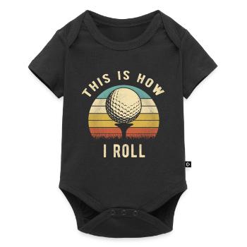 Golf Retro So rolle ich lustiges Golfer-Geschenk - Baby Premium Kurzarmbody - Schwarz - Vorne